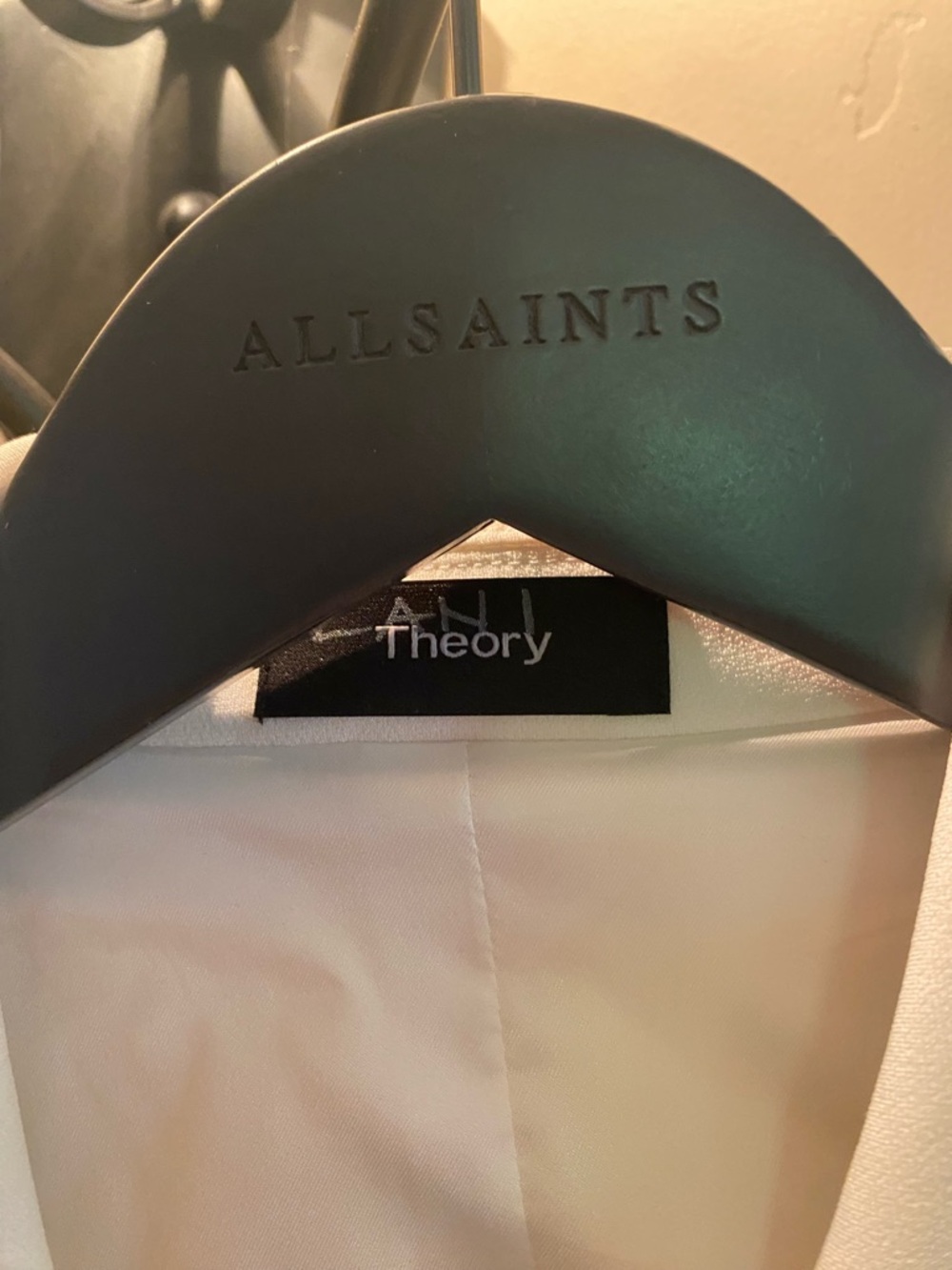 Theory White Double-Breasted Belted Blazer Dress admiral crepe - Picture 6 of 7